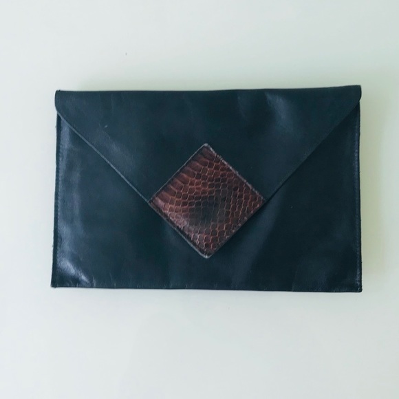 David mehler for Dame Black Leather Clutch - Picture 1 of 7